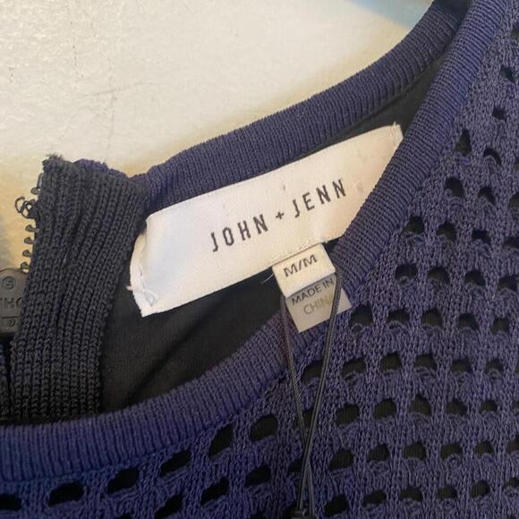 JOHN + JENN navy mesh A-line dress nwt - Picture 4 of 7
